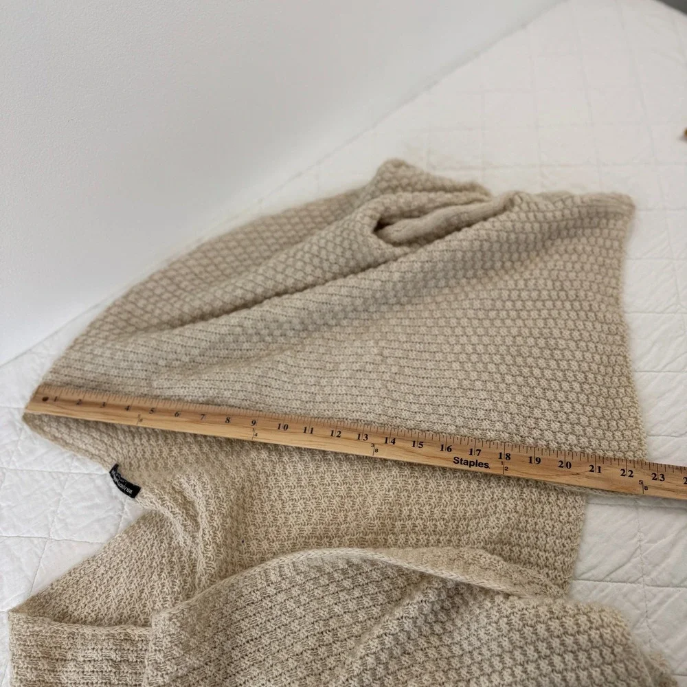 Brandy Melville Wool Blend Oversized Open Front Cardigan Beige‎ Made in Italy OS